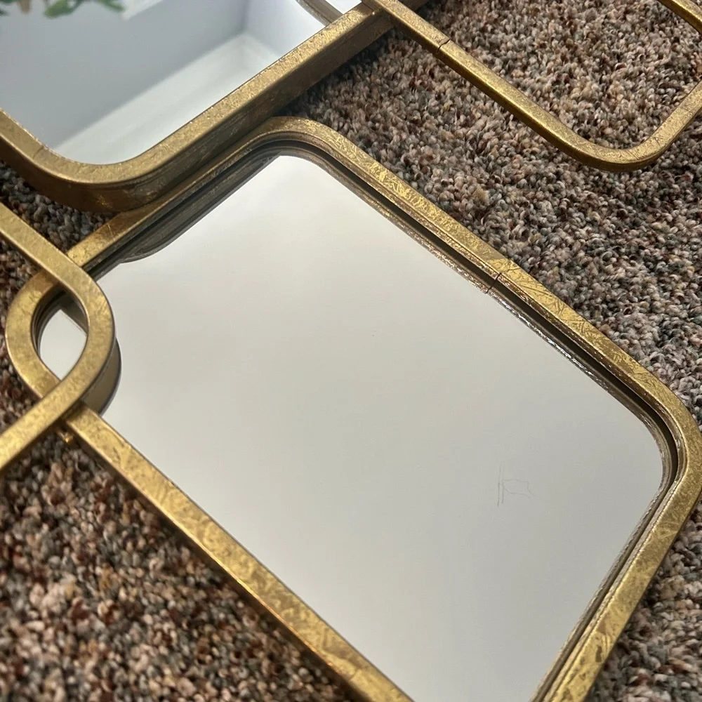 Modern Gold and White Wall Decor Set for 2